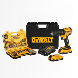 Kit Taladro Percutor Inalámbrico 20V MAX + Maleta 100 Accesorios DeWALT