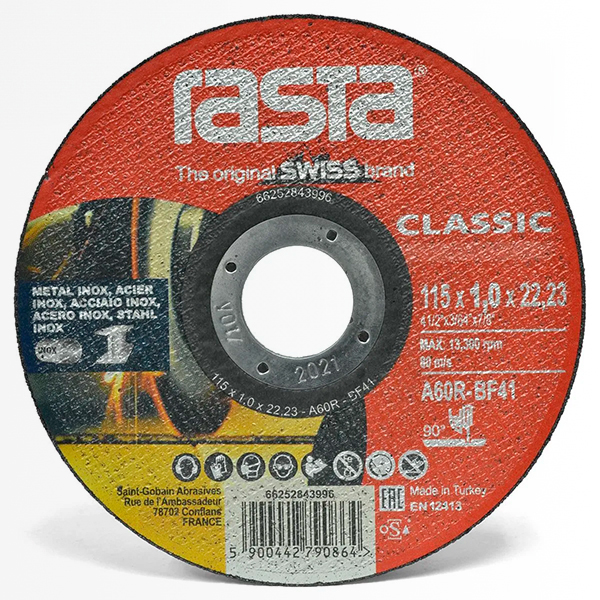 Disco de Corte Metal Rasta Classic 4 1/2" (115 x 1,0 x 22,23mm)