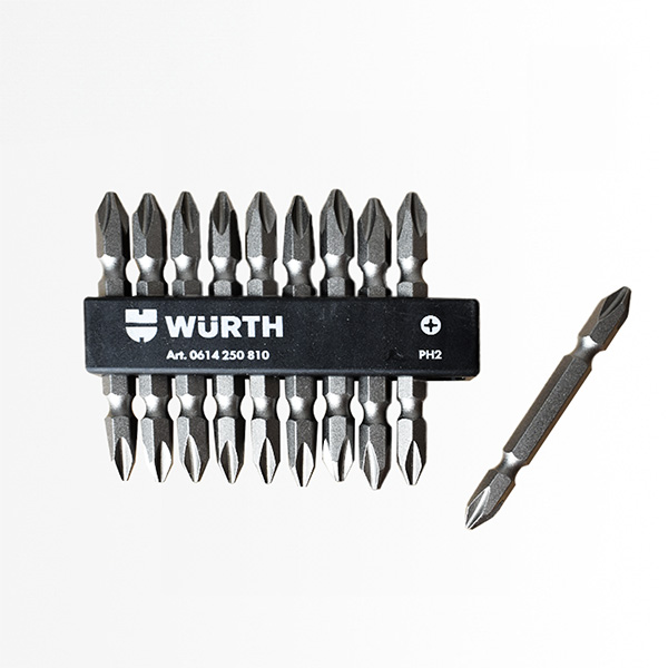 Alternative view of Set de puntas dobles phillips 1/4 Ph2 10 piezas Wurth