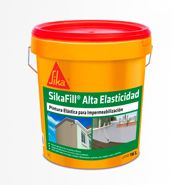 Sikafill Alta Elasticidad Tineta 16 LT, Color Gris