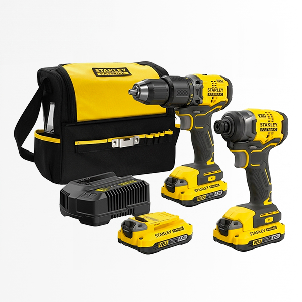 Taladro Percutor + Atornillador de Impacto 20V Stanley