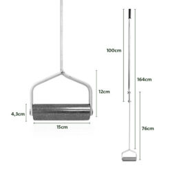 Alternative view of Rodillo Italiano de Acero 3KG con Mango Central para Membrana Asfáltica